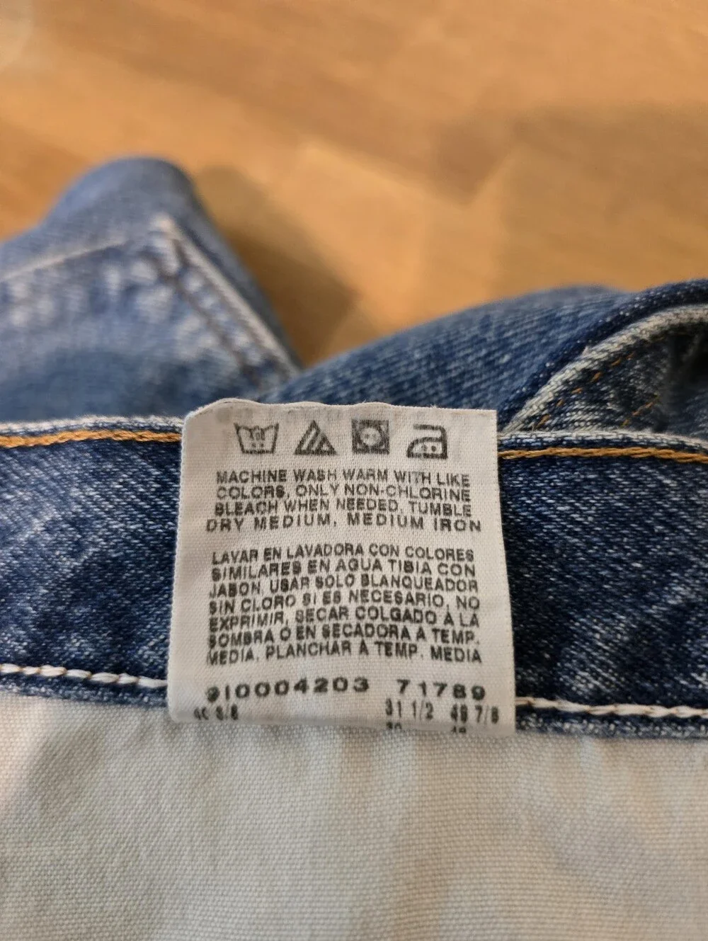 Wrangler Jeans Men's 38 Blue Regular Fit Straight Leg Denim Workwear